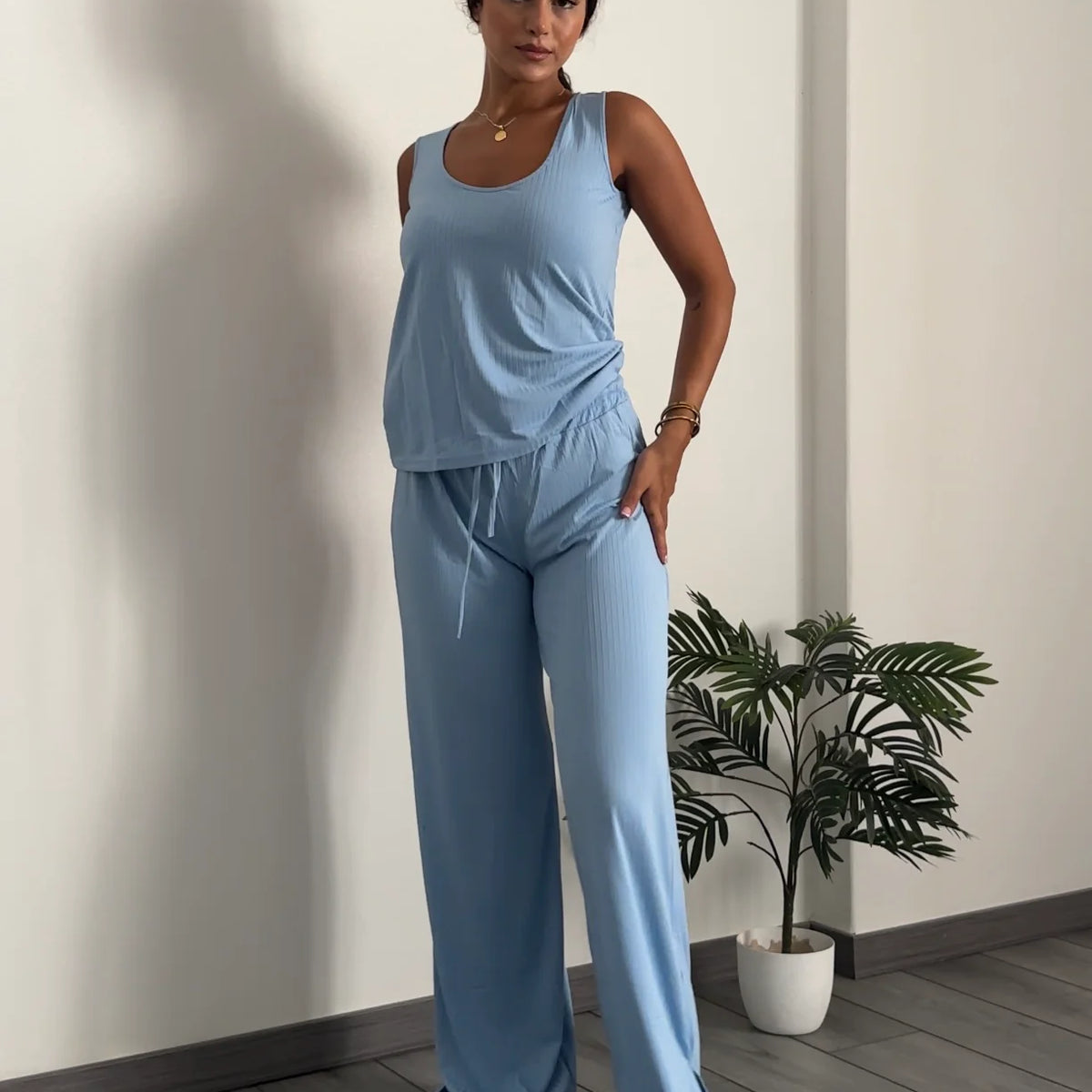 2-Piece Ribbed Lounge Set