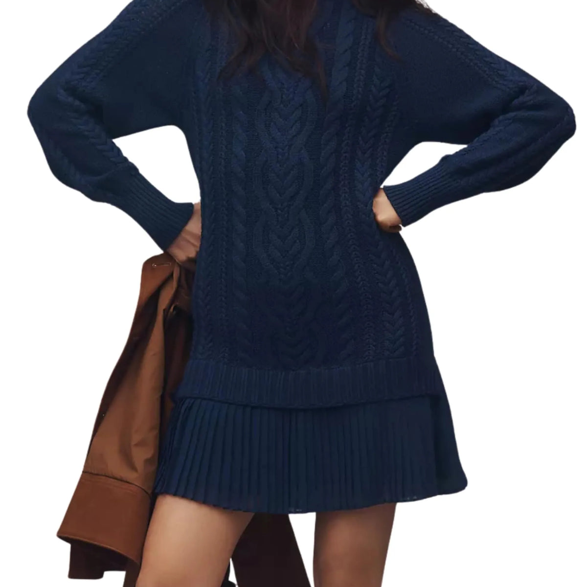 Cable Knit Mini Dress for Women