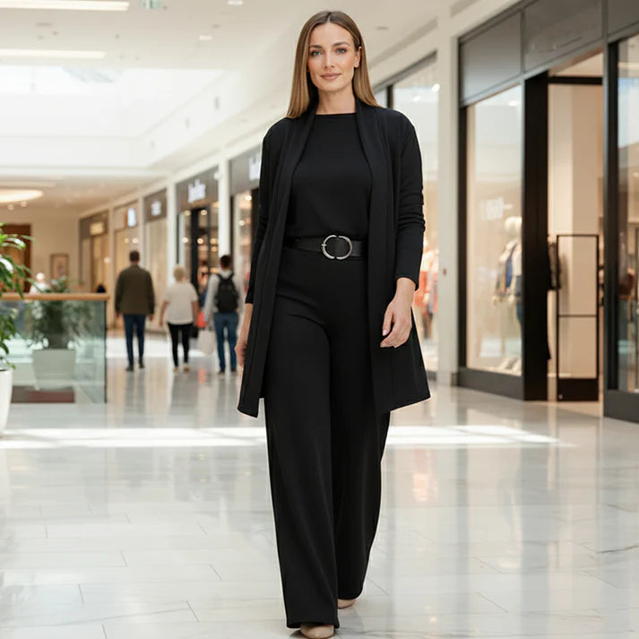 Elegant 3-Piece Cardigan, Top & Pants Set