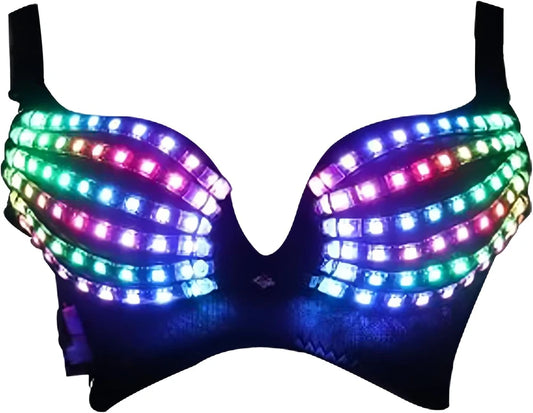 LED Glowing Rave Bra