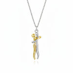 Steel Mother Child Pendant Necklace