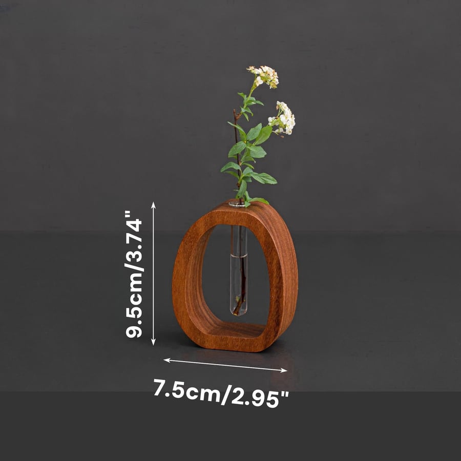 Solid Wood Glass Vase
