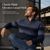 Fleece Lined Plaid Cardigan Sweater