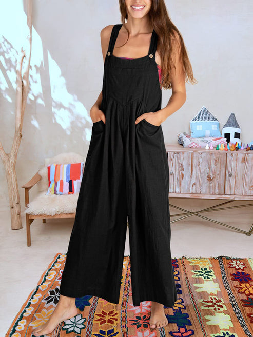 Plus Size Wide Leg Overalls Jumpsuit