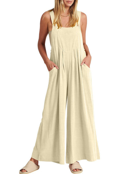 Plus Size Wide Leg Overalls Jumpsuit