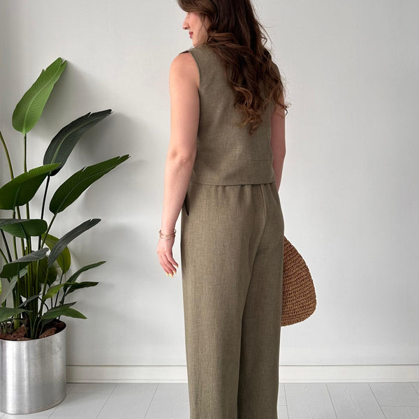 Brooch Double Suit Khaki