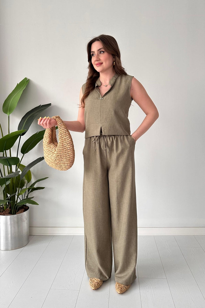 Brooch Double Suit Khaki