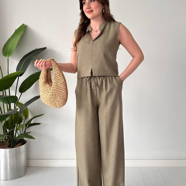Brooch Double Suit Khaki