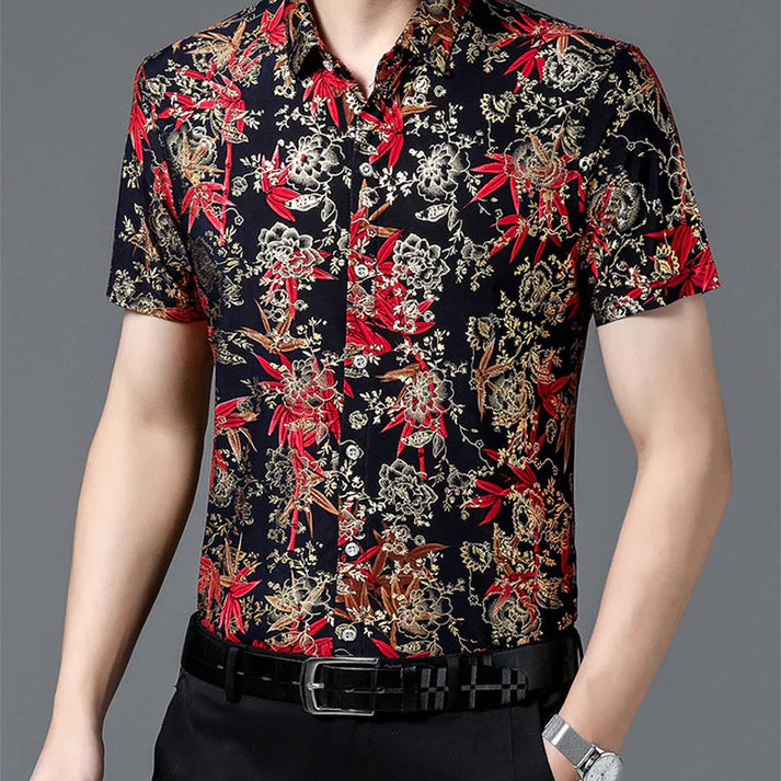 Men's Trendy Pattern Short Sleeve Shirt
