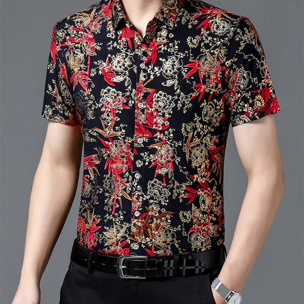 Men's Trendy Pattern Short Sleeve Shirt