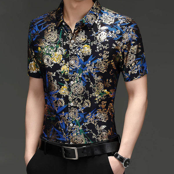 Men's Trendy Pattern Short Sleeve Shirt