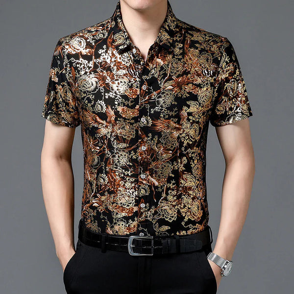 Men's Trendy Pattern Short Sleeve Shirt