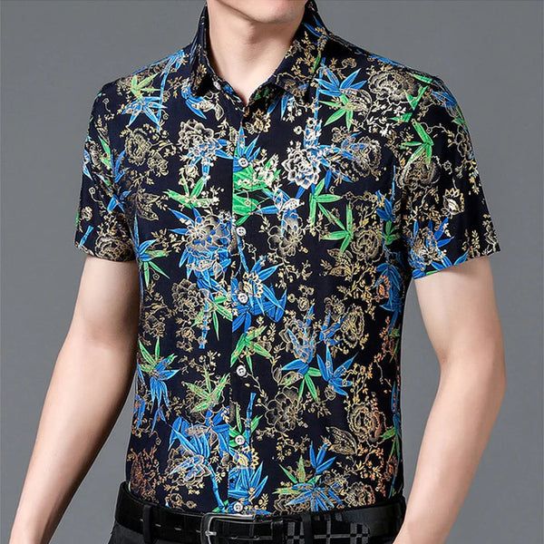 Men's Trendy Pattern Short Sleeve Shirt