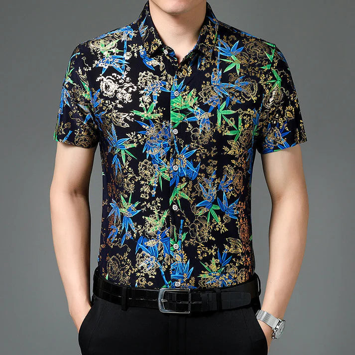 Men's Trendy Pattern Short Sleeve Shirt