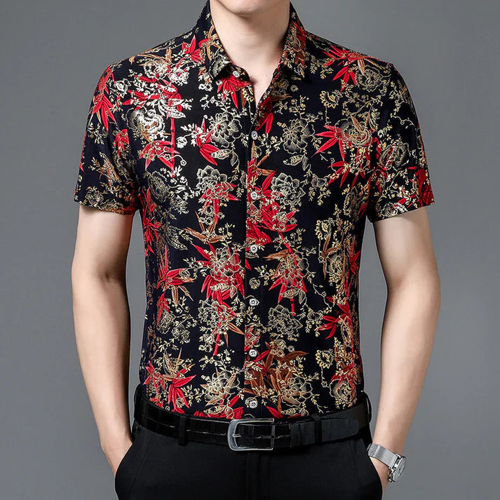 Men's Trendy Pattern Short Sleeve Shirt