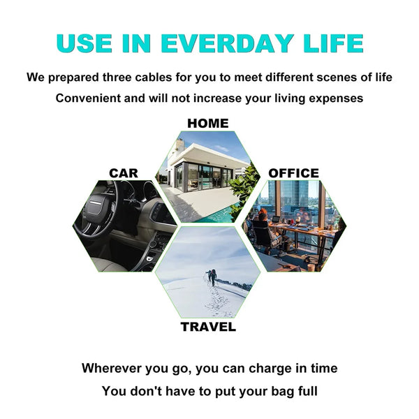 3 in 1 Retractable USB Magnetic Wireless Charger Charging Cable
