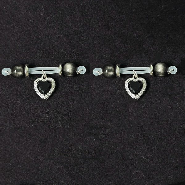 Black Crystal + Gemstone Nipple Rings