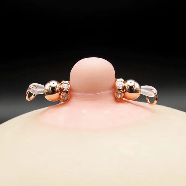 Rose Gold Barbell-Style Nipple Rings