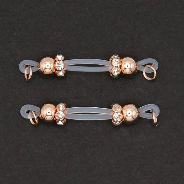 Rose Gold Barbell-Style Nipple Rings