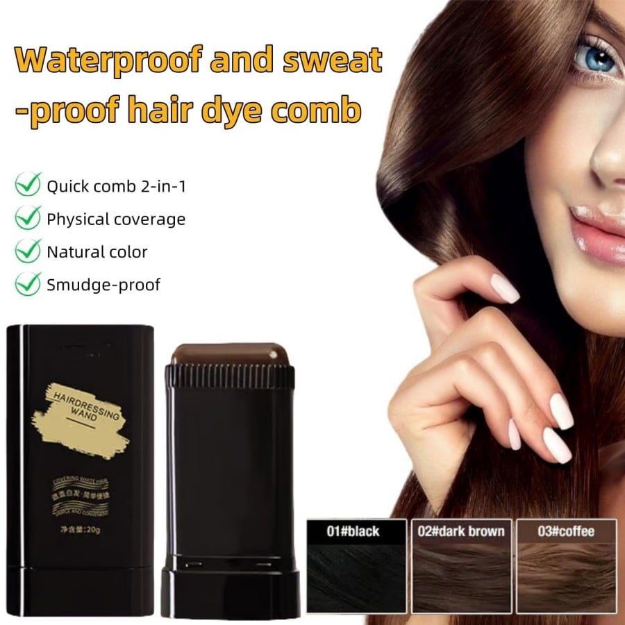 Portable Hair Dye Comb for Grey Hair Coverage