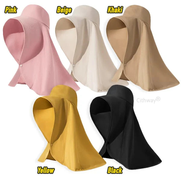 Anti-UV Full-Face Protection Sun Hat Shawl