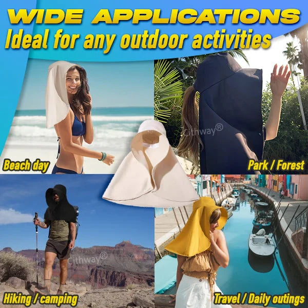 Anti-UV Full-Face Protection Sun Hat Shawl