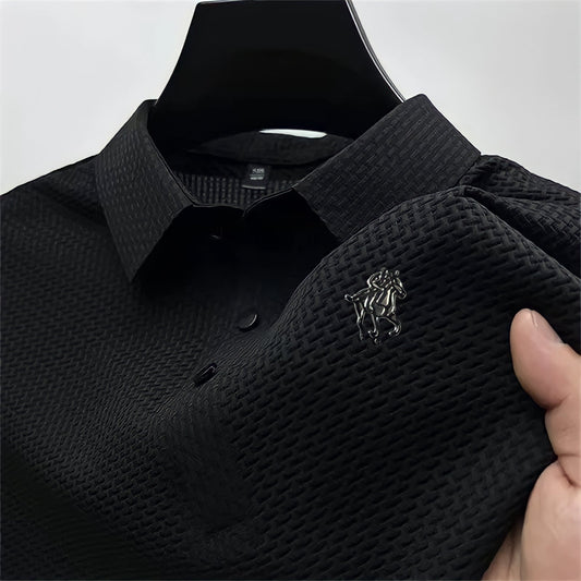 Black Monarch Textured Polo