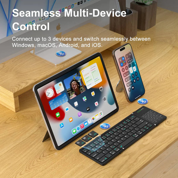 Foldable Keyboard with Touchpad - Bluetooth & Wireless