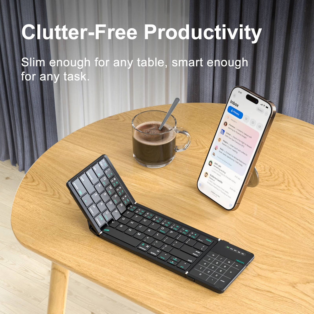 Foldable Keyboard with Touchpad - Bluetooth & Wireless
