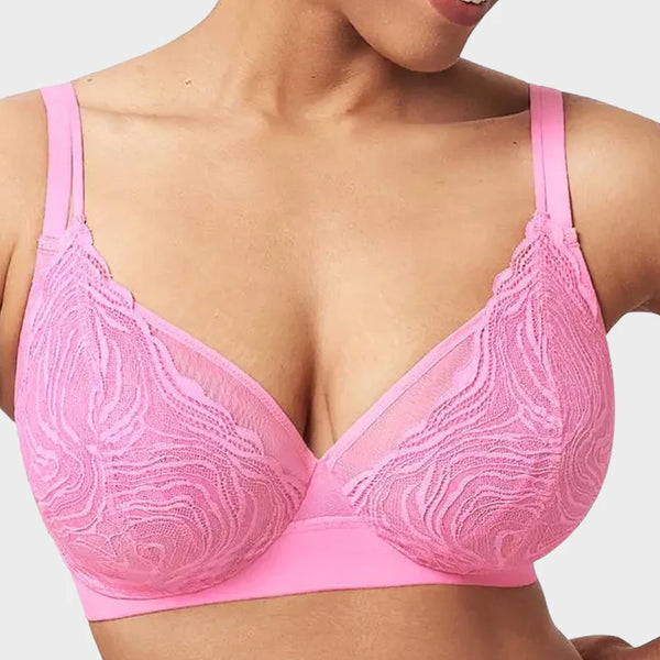 Plus Size Lace Mesh Full-Coverage Underwire Bra