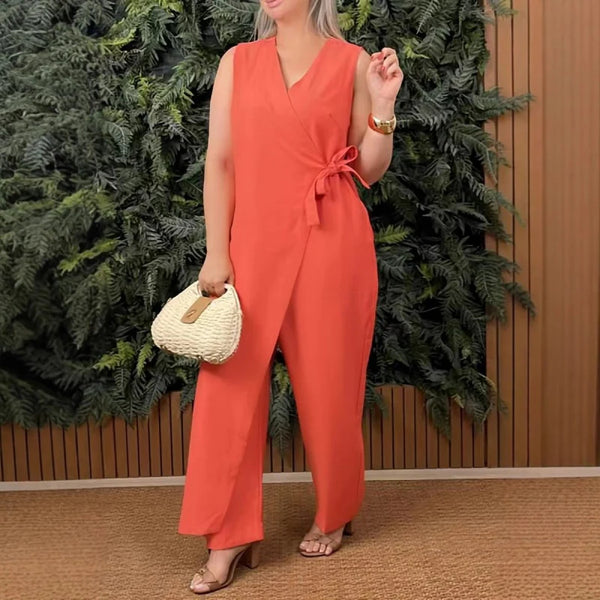 Women's Casual V-Neck Jumpsuit