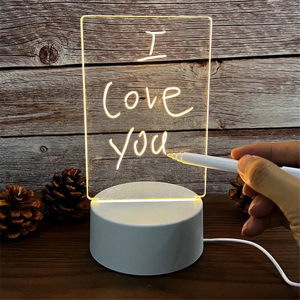 Acrylic Rectangle Writing Pad Table Lamp With Pen