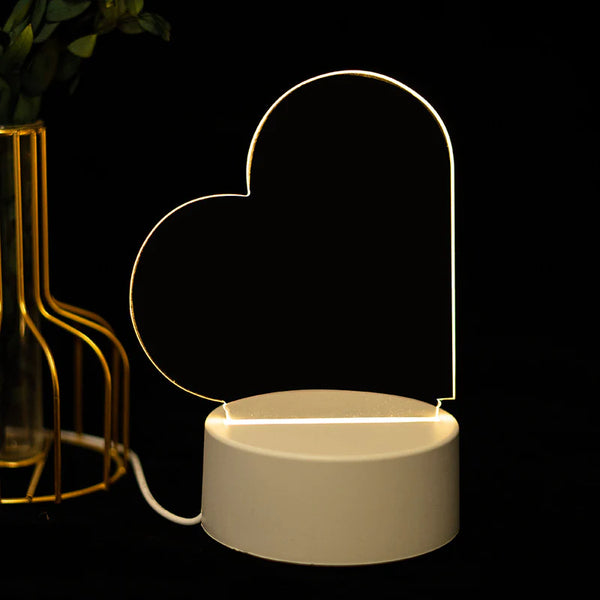 Acrylic Rectangle Writing Pad Table Lamp With Pen