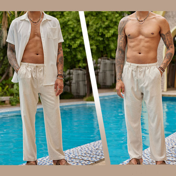 LIGHTWEIGHT MEN'S LINEN TROUSERS