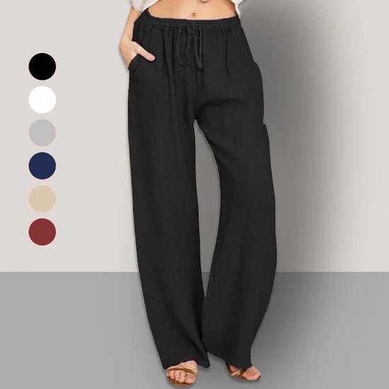 Women's Summer Linen Cotton Wide Leg Pants