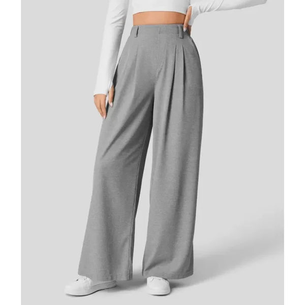 High-waisted straight loose tapered pants