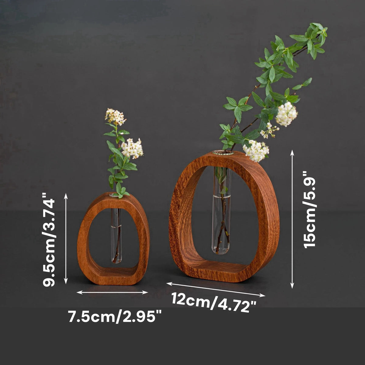 Solid Wood Glass Vase