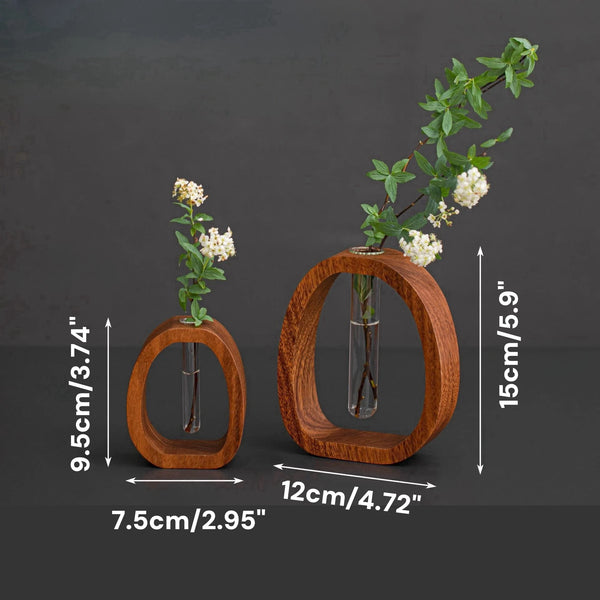 Solid Wood Glass Vase