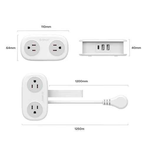 UXEK Travel Power Strip |Power Up to 7 Devices