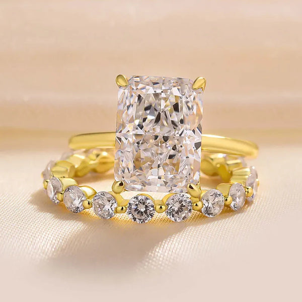 Stunning Radiant Cut Sterling Silver In Golden Tone