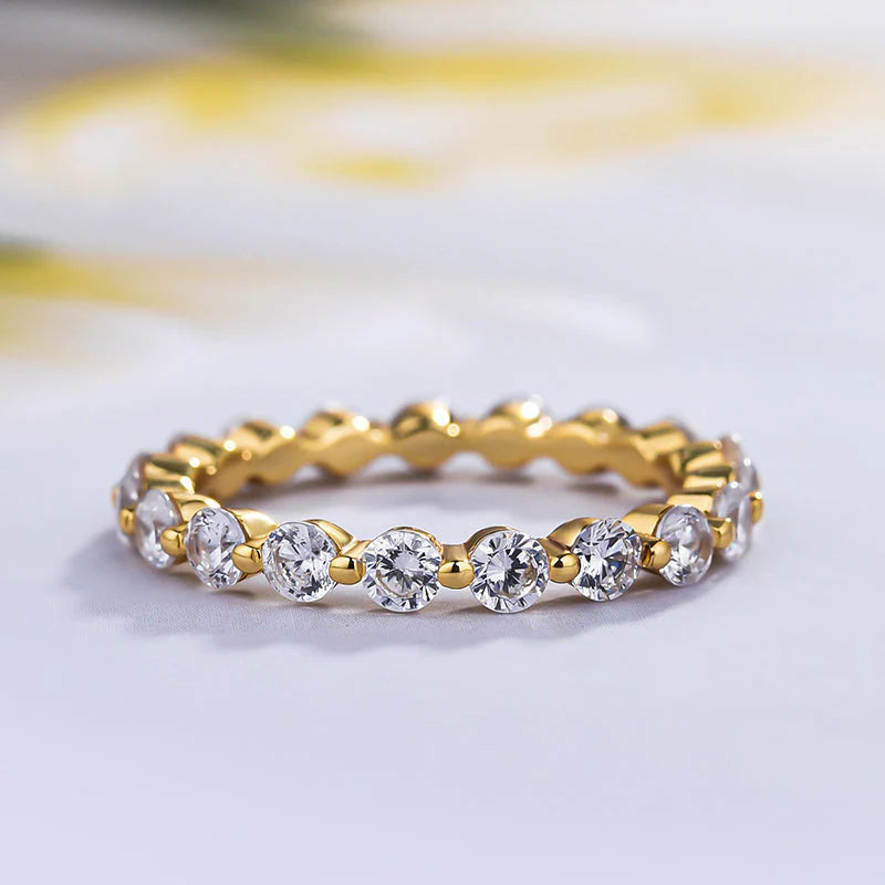 Stunning Radiant Cut Sterling Silver In Golden Tone