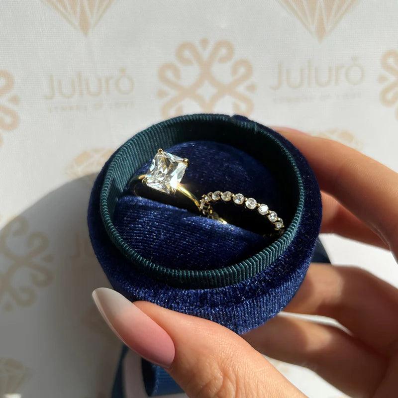 Stunning Radiant Cut Sterling Silver In Golden Tone